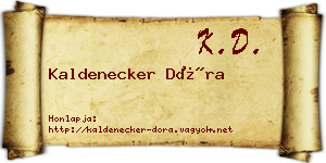 Kaldenecker Dóra névjegykártya