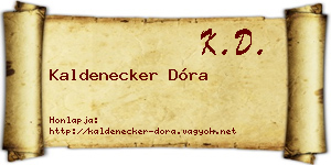 Kaldenecker Dóra névjegykártya