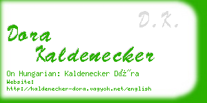 dora kaldenecker business card